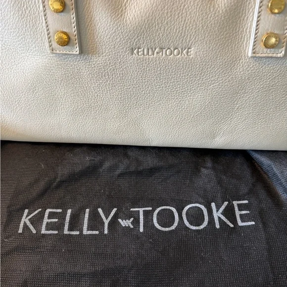 Kelly-Tooke Soho Leather Barrel Tassel Satchel Shoulder BagHandbag Purse Cream